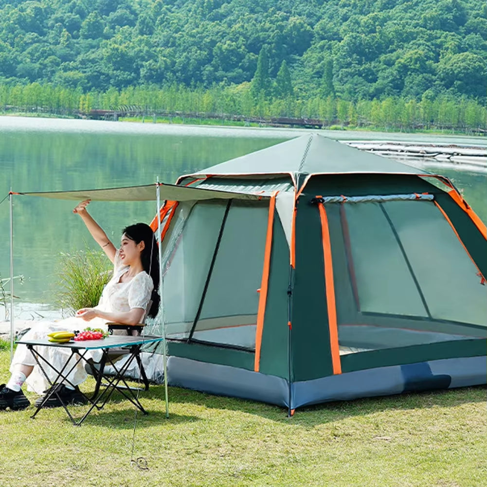 Camping Tent One-Touch Tent with Canopy Folding Waterproof Tent Outdoor Camping Supplies Portable Beach Tent Shower Toilet Tent